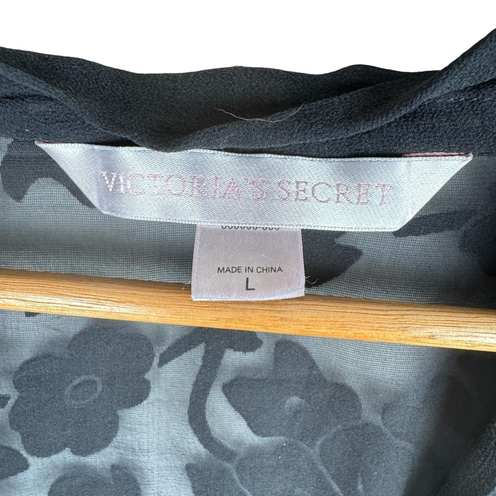 Victoria's Secret Robe Size Large Silk Blend Velvet Burnout Whimsigoth VTG Y2K - Picture 7 of 16